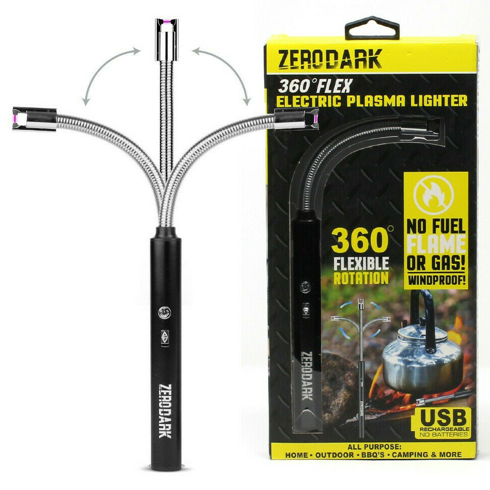 Zero Dark Usb Electric Rechargeable Lighter 360 Neck Flameless Plasma Windproof