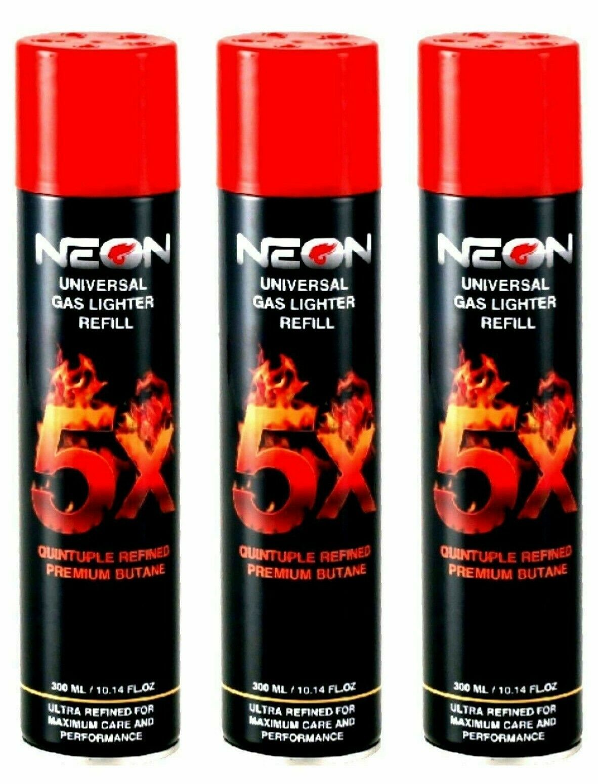 Neon Gas Refill Butane Universal Fluid Fuel Ultra 5x Refined 10.14 Oz 3 Pack